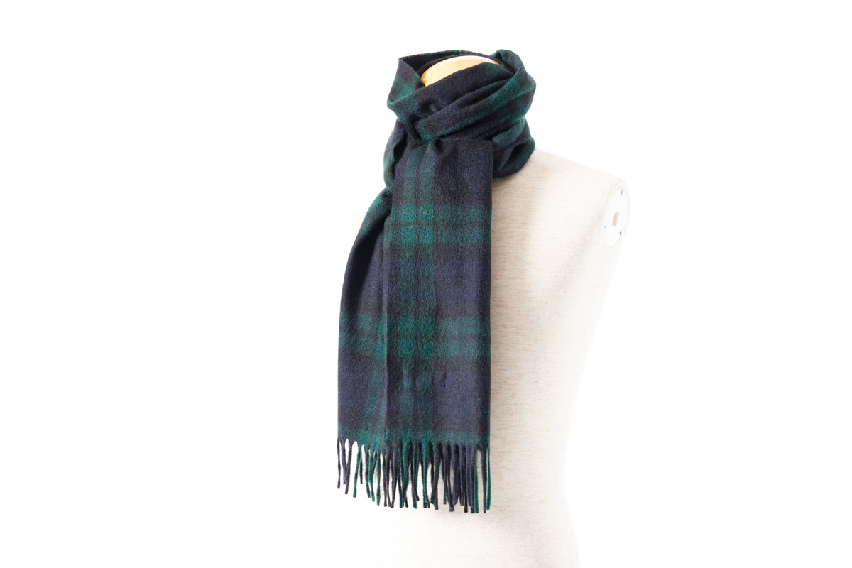 Joshua Ellis / Cashmere plain stole 30×180 - Black Watch(CPG 52659)