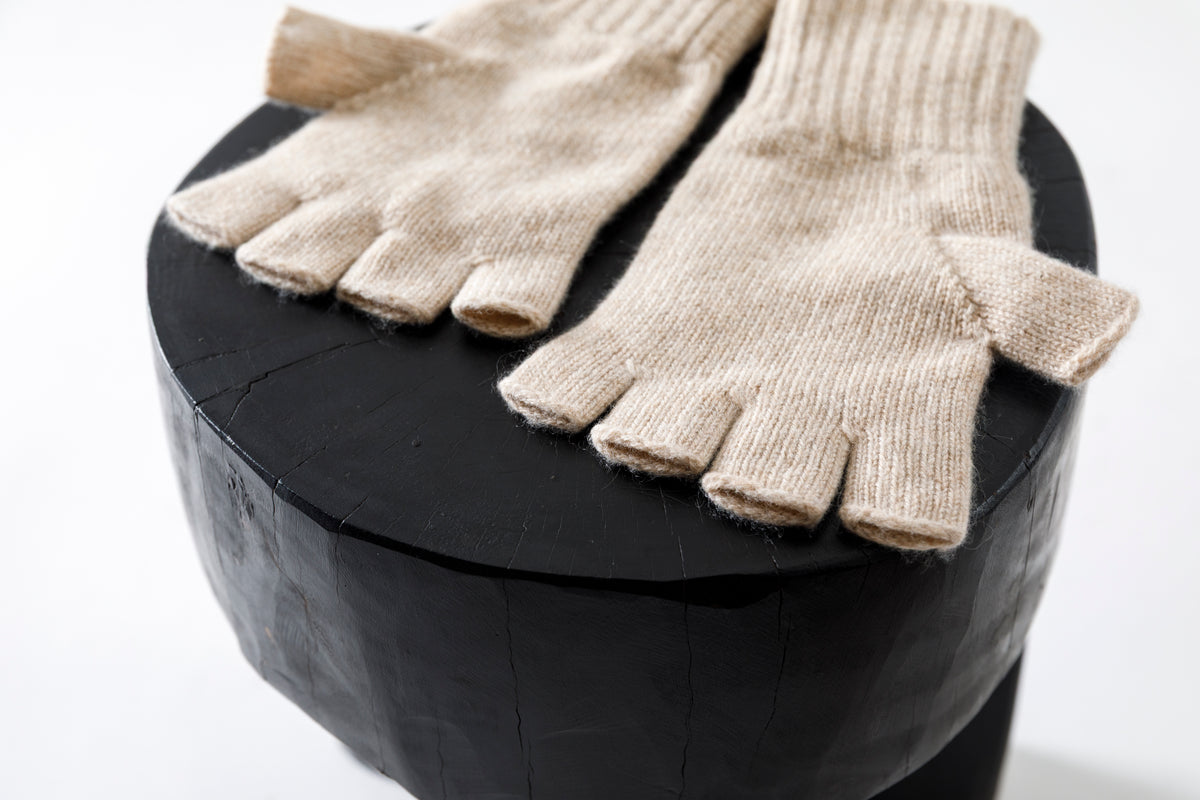 Joshua Ellis / Cashmere Fingerless Glove - Beige(K27)