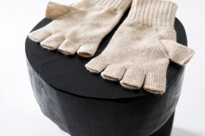 Joshua Ellis / Cashmere Fingerless Glove - Beige(K27)
