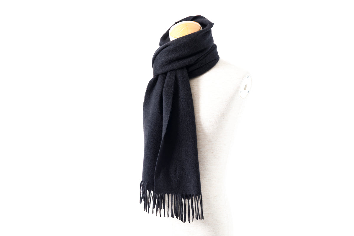 Joshua Ellis / Cashmere plain stole 35×190 - Black(CPG 60004)