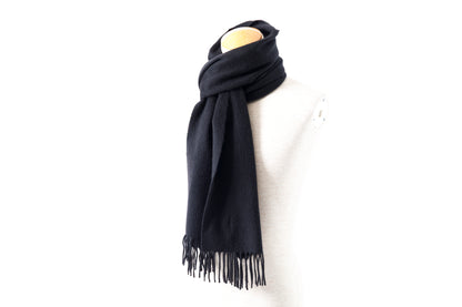 Joshua Ellis / Cashmere plain stole 35×190 - Black(CPG 60004)