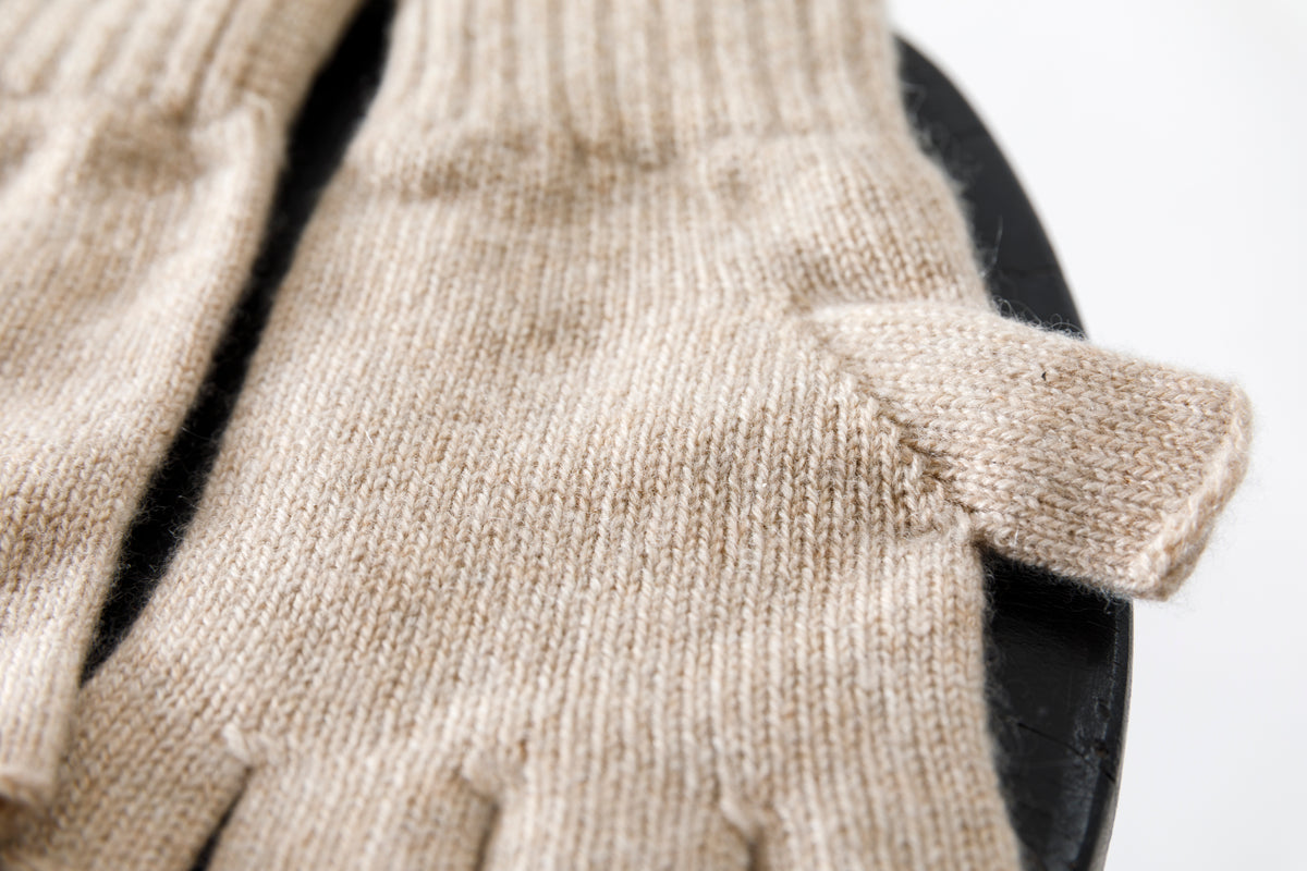 Joshua Ellis / Cashmere Fingerless Glove - Beige(K27)