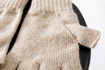 Joshua Ellis / Cashmere Fingerless Glove - Beige(K27)