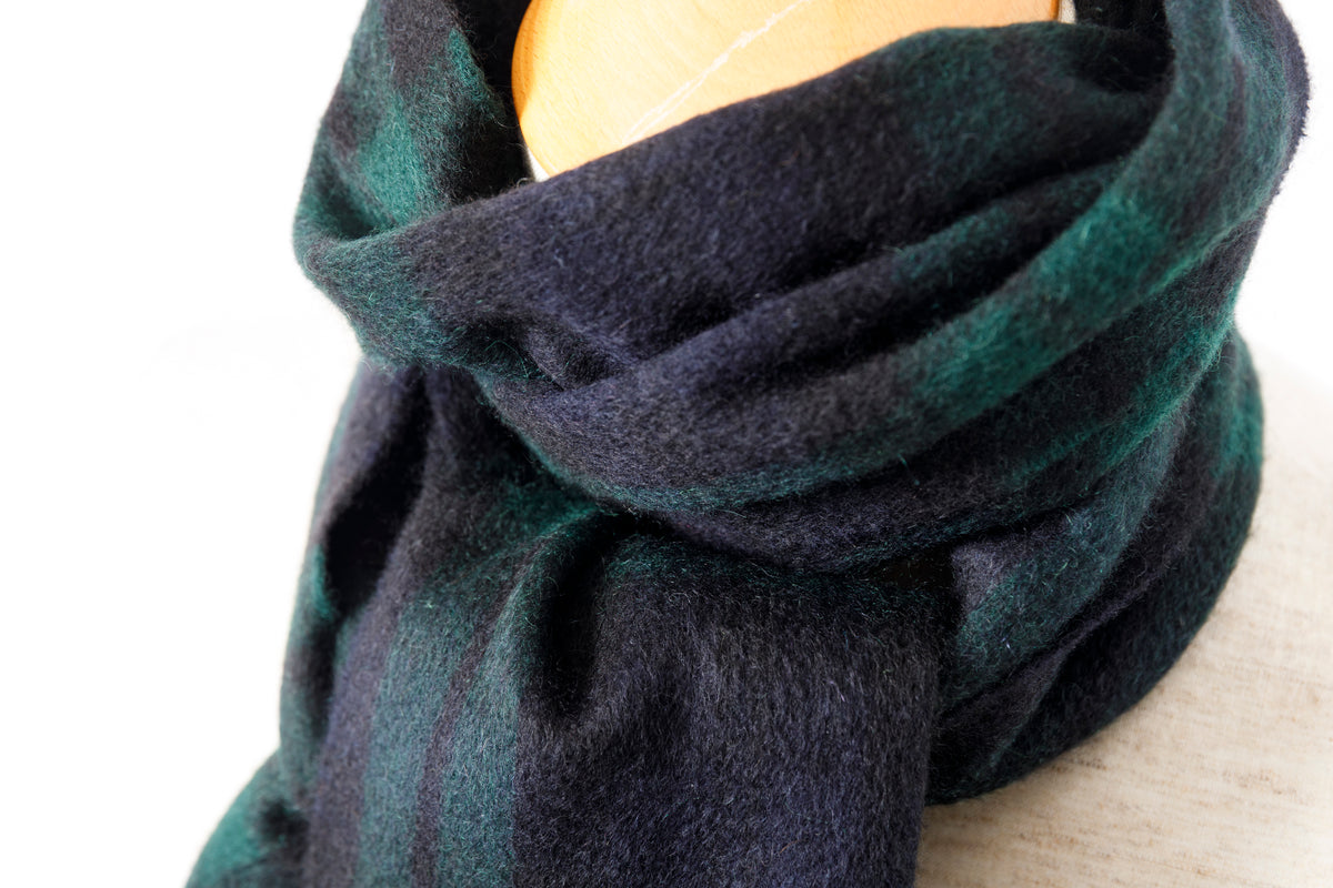 Joshua Ellis / Cashmere plain stole 30×180 - Black Watch(CPG 52659)