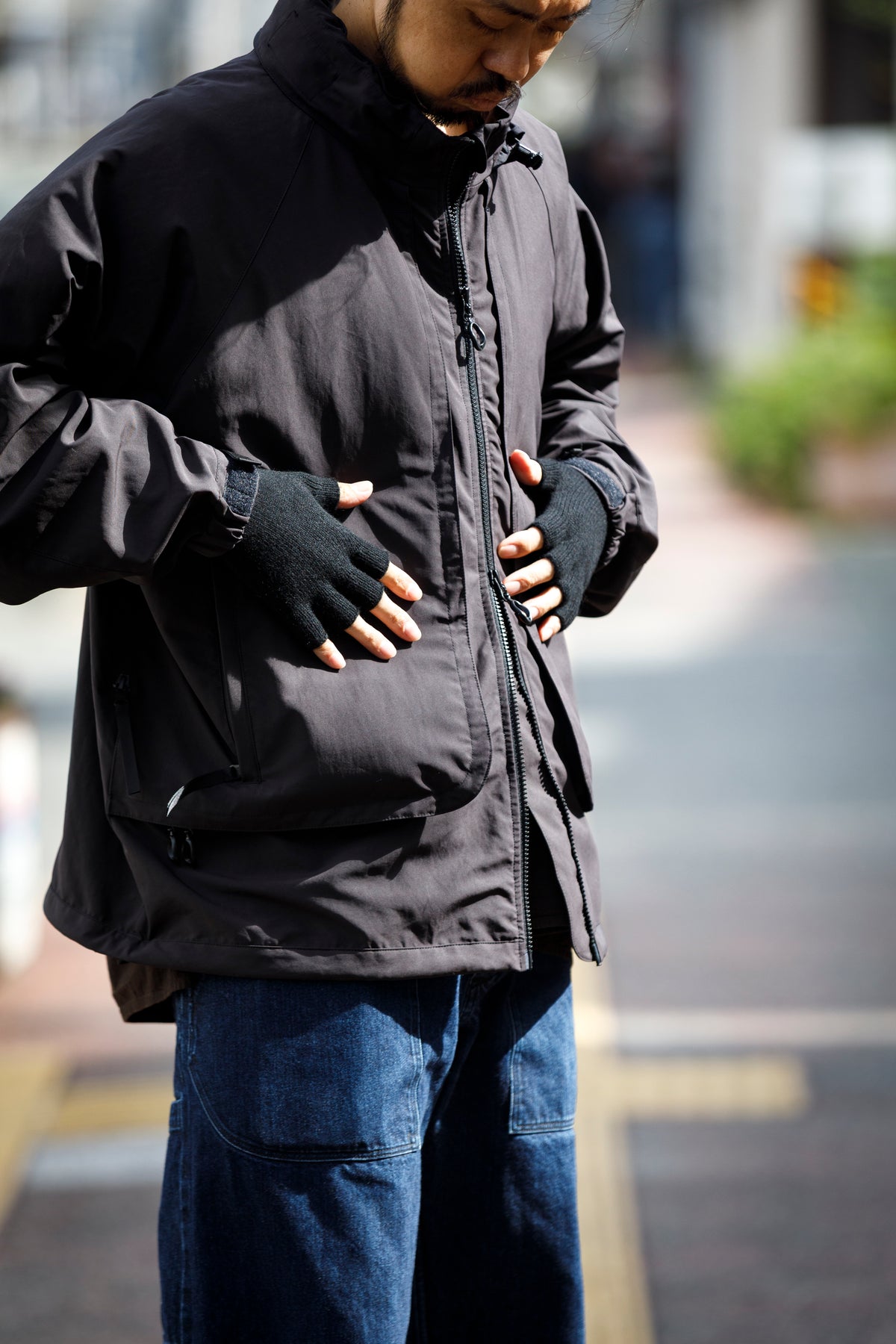 Joshua Ellis / Cashmere Fingerless Glove - Black(K27)