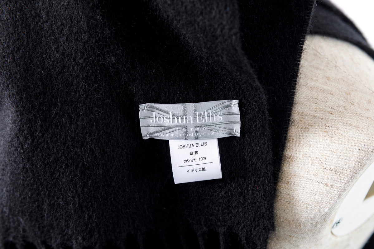 Joshua Ellis / Cashmere plain stole 35×190 - Black(CPG 60004)