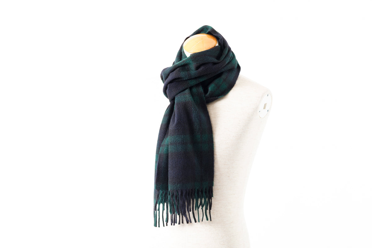 Joshua Ellis / Cashmere plain stole 30×180 - Black Watch(CPG 52659)