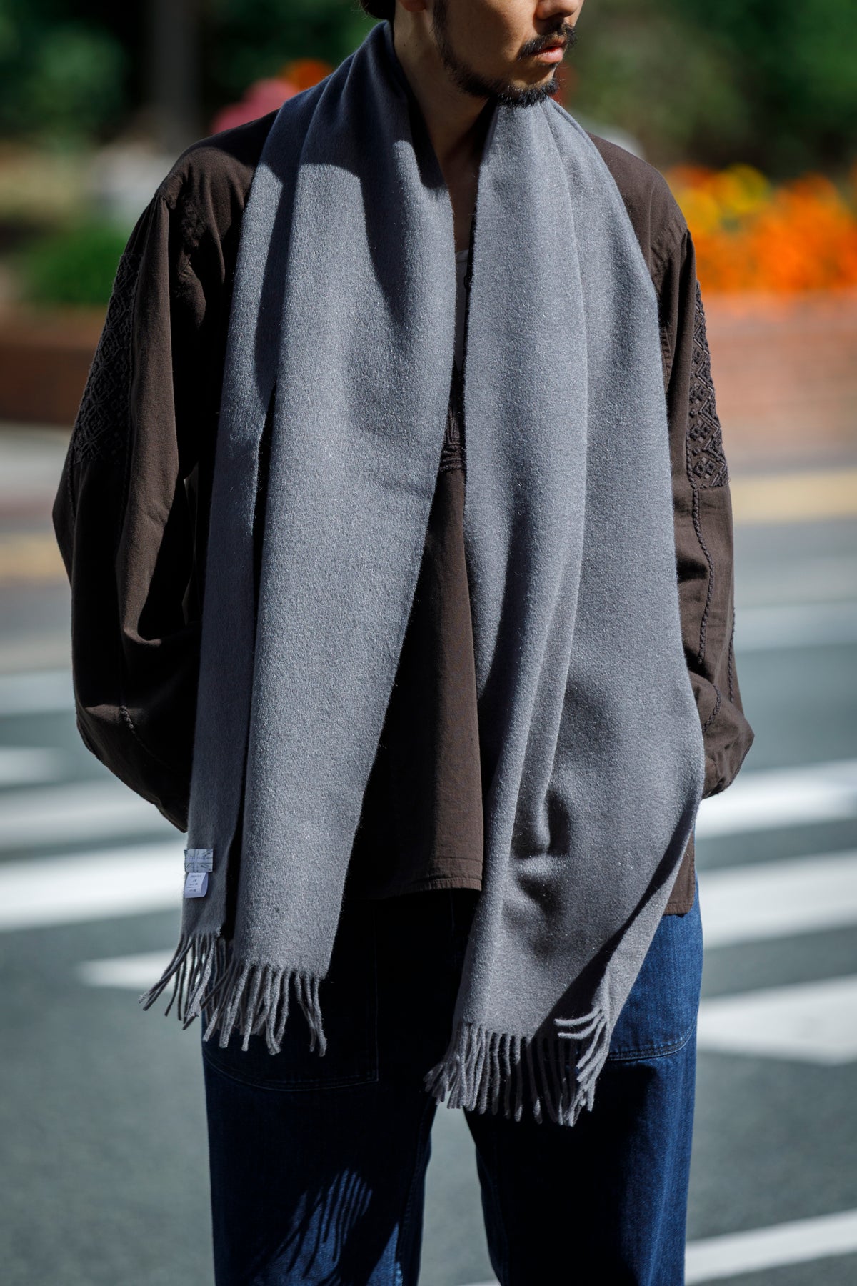 Joshua Ellis / Cashmere plain stole 35×190 - Storm(CPG 52349)