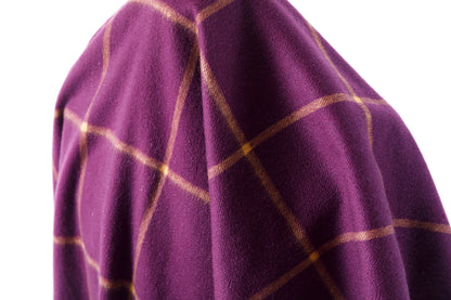 Joshua Ellis / Cashmere Window Pane Stole 70×190 - Plum / Gold(CPG 51224)
