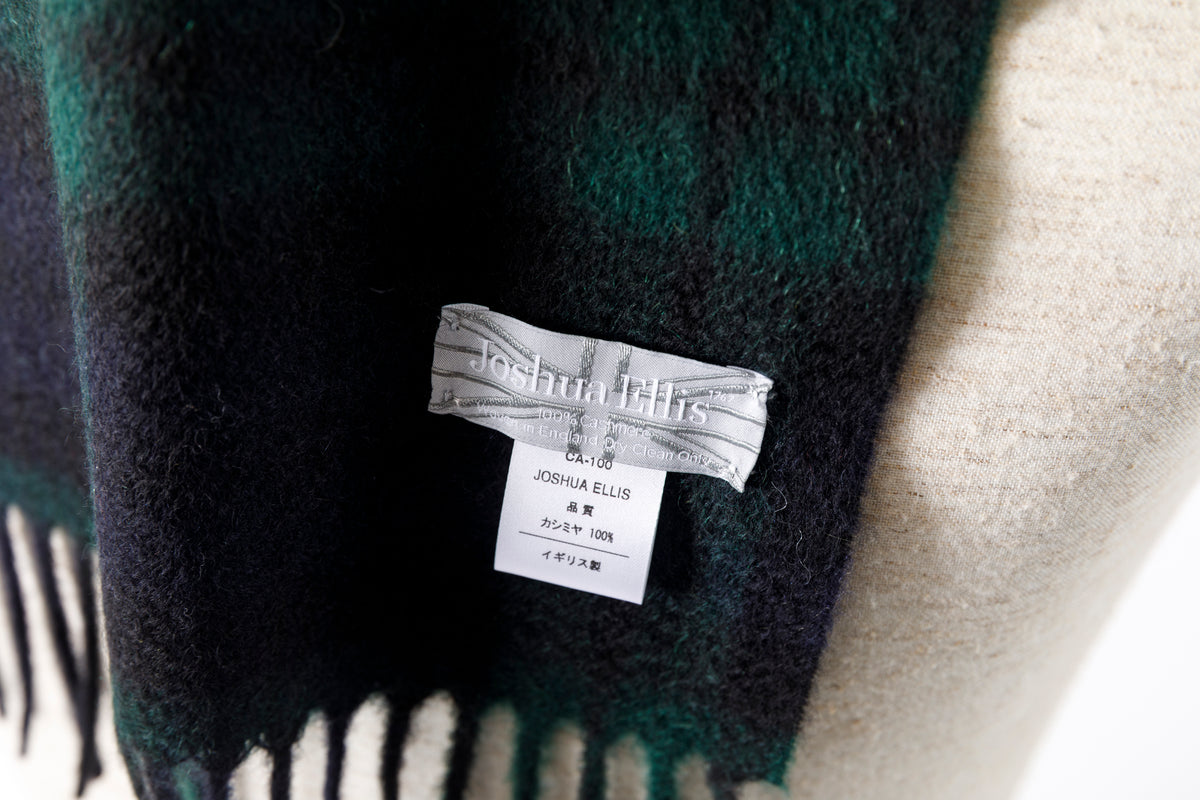 Joshua Ellis / Cashmere plain stole 30×180 - Black Watch(CPG 52659)