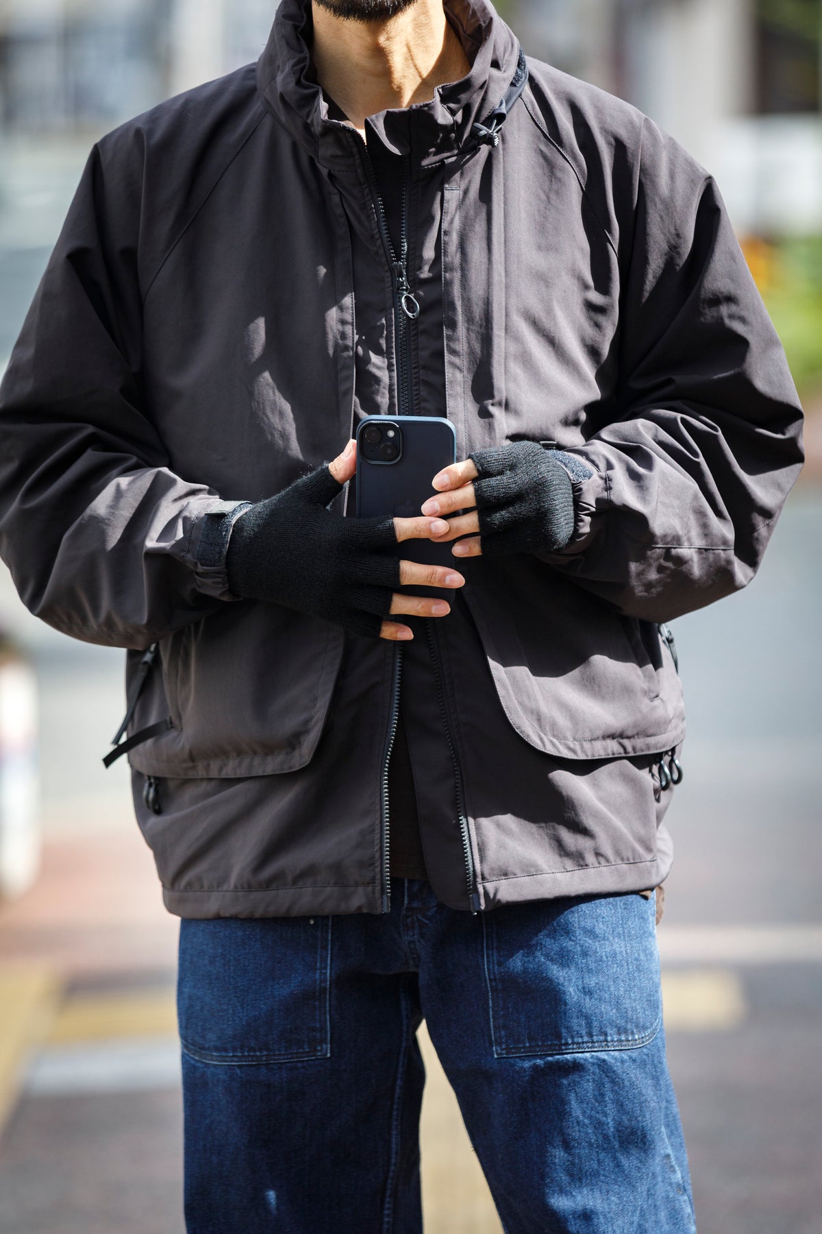 Joshua Ellis / Cashmere Fingerless Glove - Black(K27)