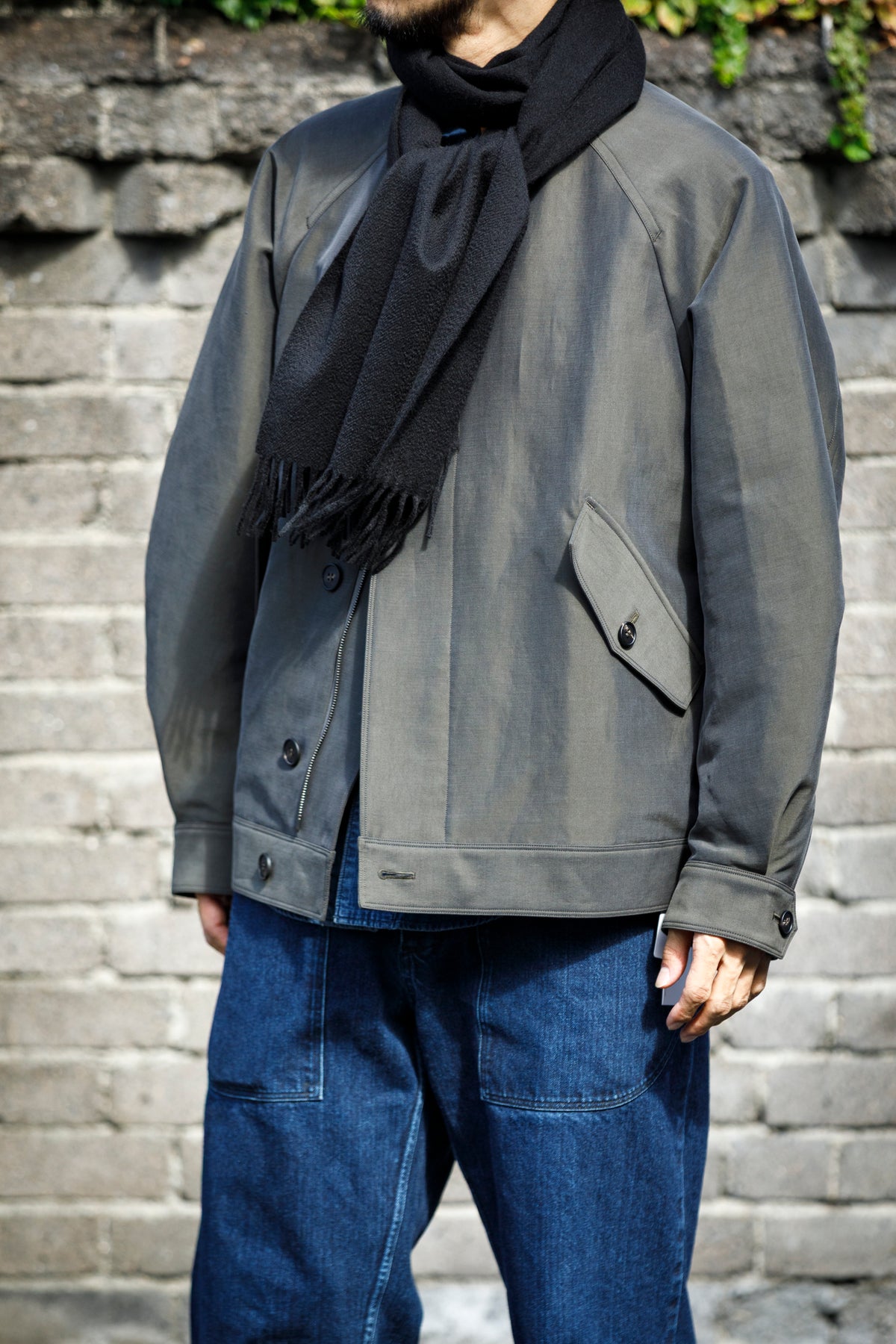Joshua Ellis / Cashmere plain stole 35×190 - Black(CPG 60004)