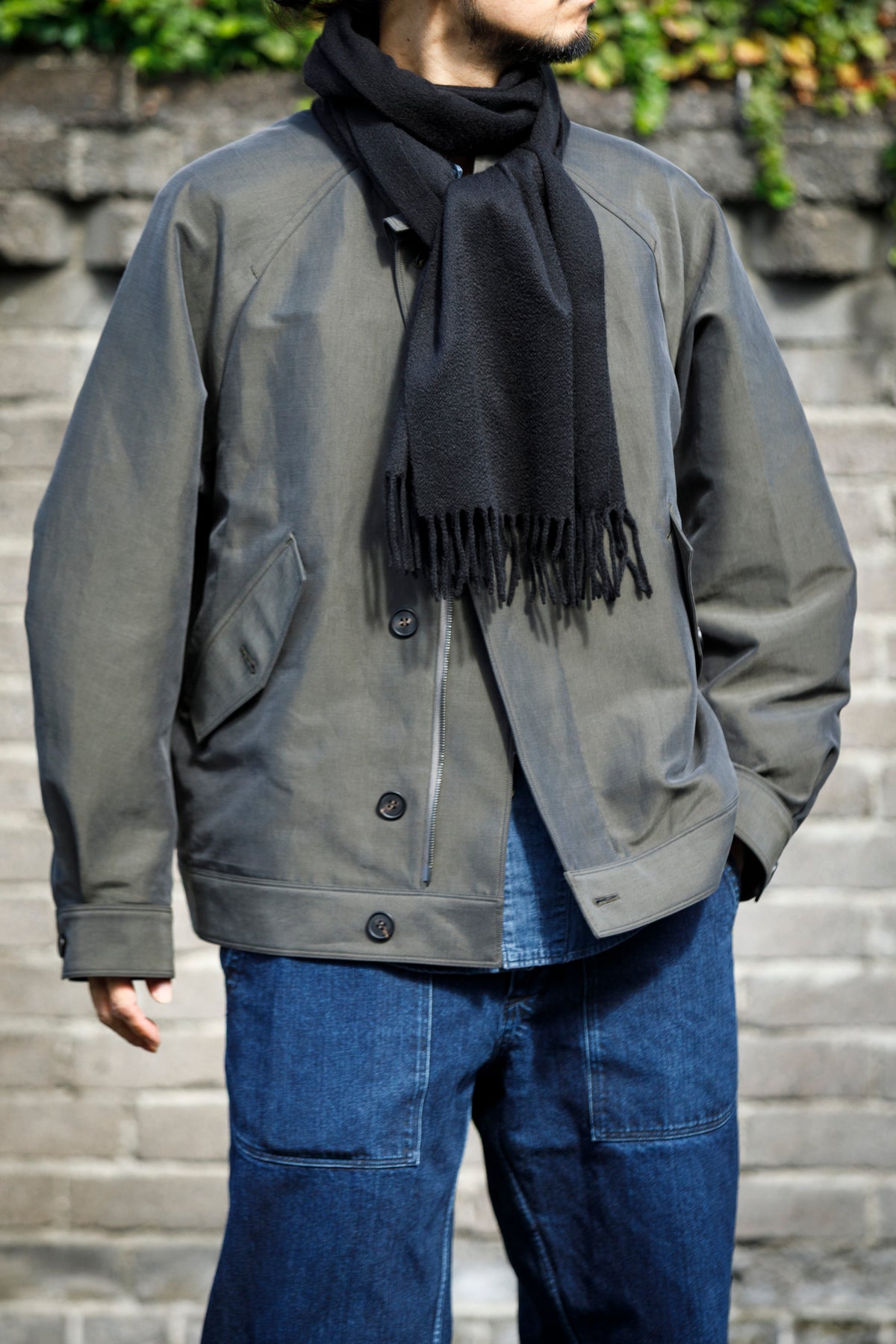 Joshua Ellis / Cashmere plain stole 35×190 - Black(CPG 60004)