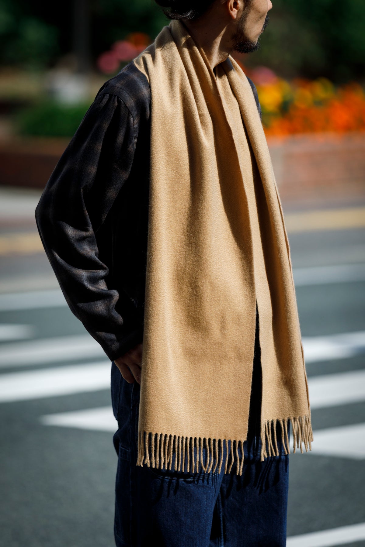 Joshua Ellis / Cashmere plain stole 35×190 - Sand(CPG 60024)