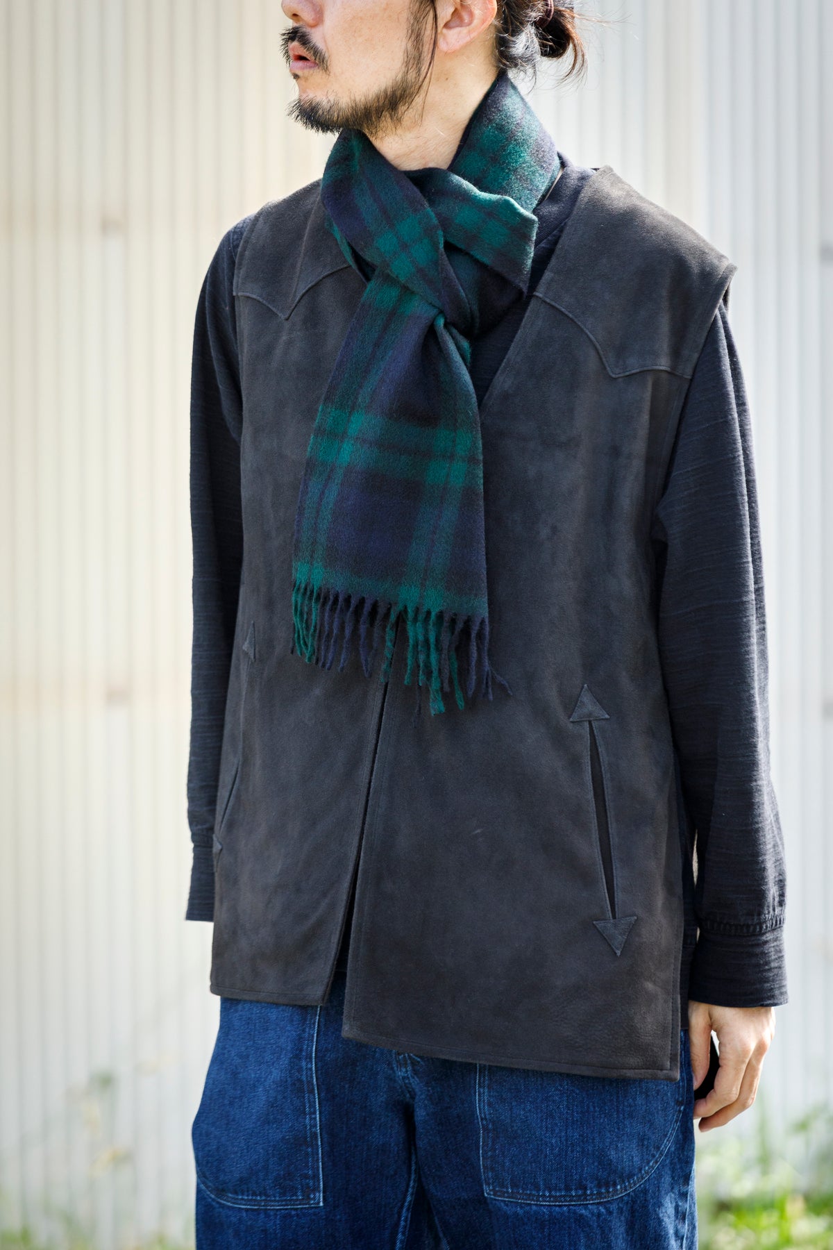 Joshua Ellis / Cashmere plain stole 30×180 - Black Watch(CPG 52659)