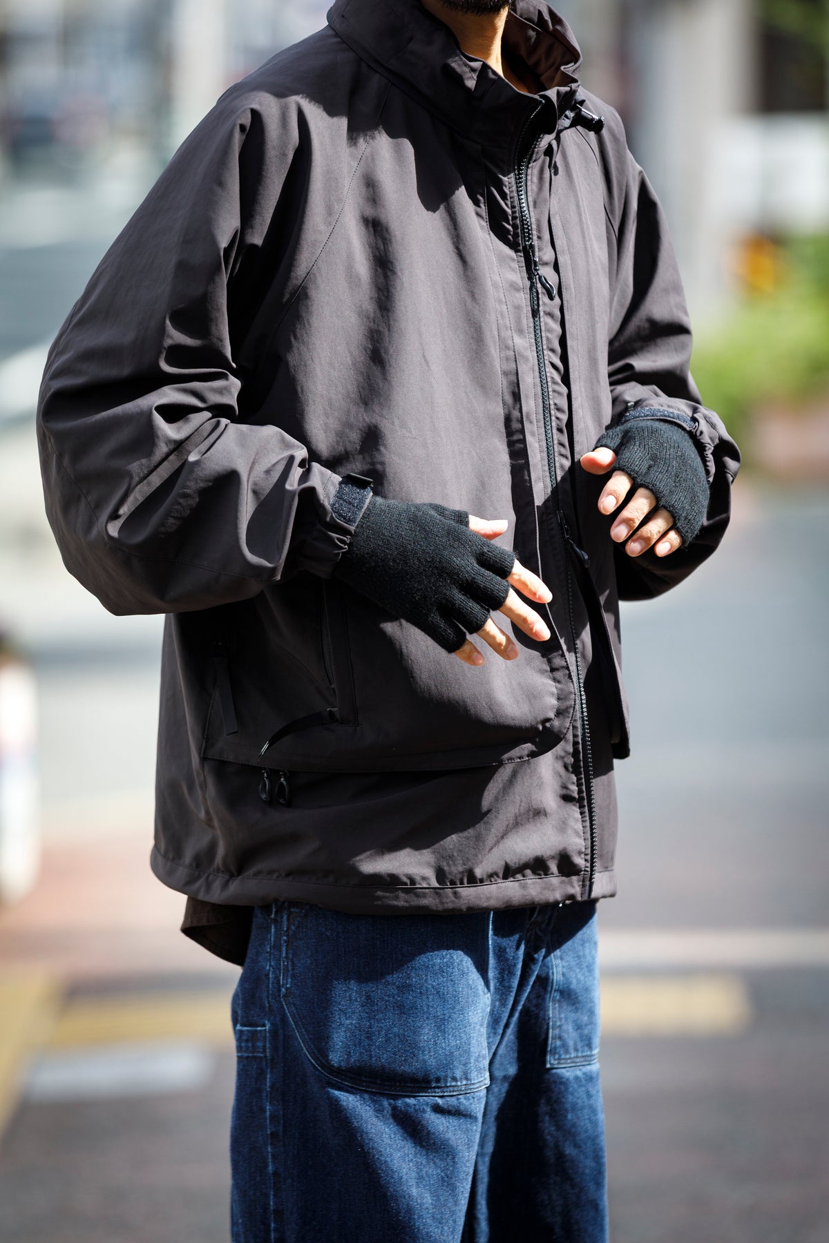 Joshua Ellis / Cashmere Fingerless Glove - Black(K27)