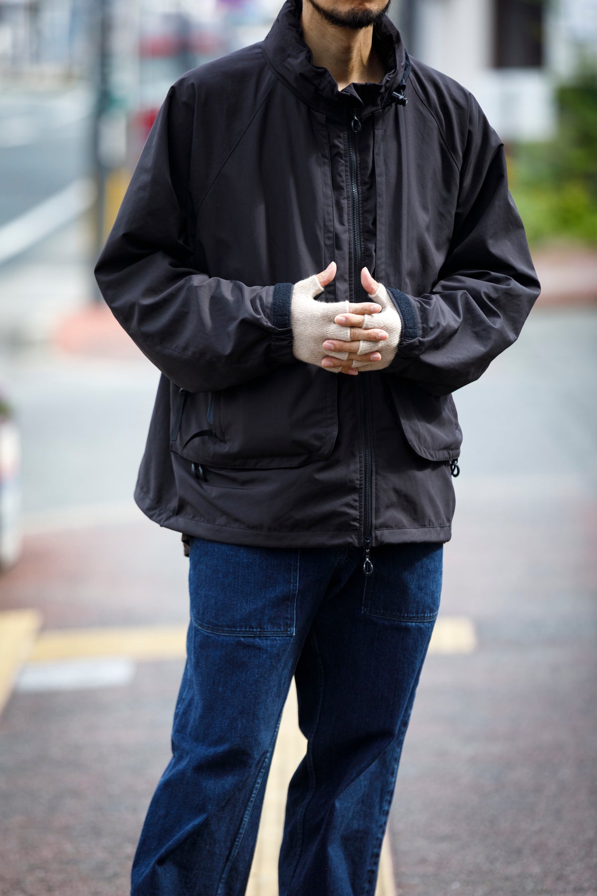 Joshua Ellis / Cashmere Fingerless Glove - Beige(K27)