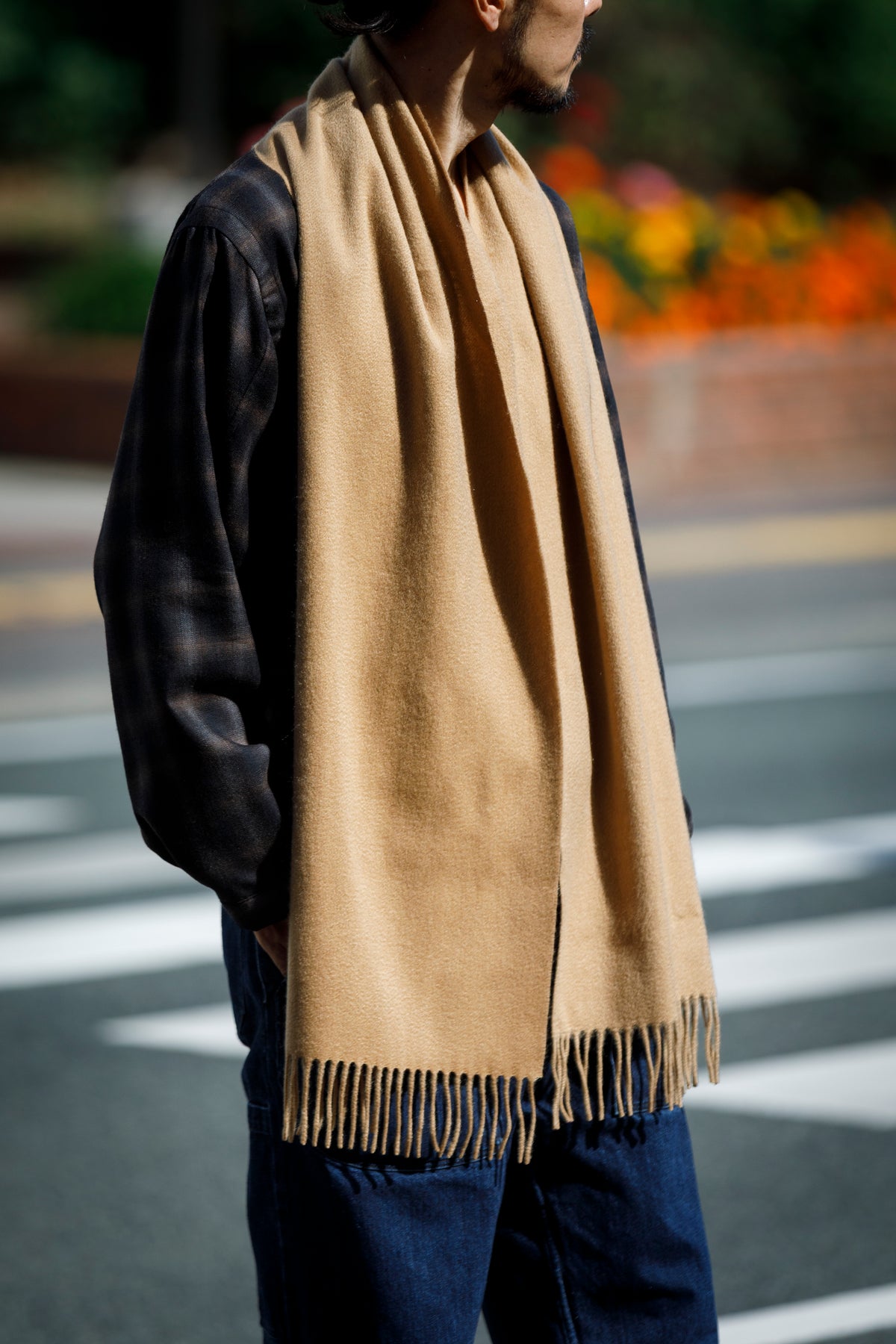 Joshua Ellis / Cashmere plain stole 35×190 - Sand(CPG 60024)