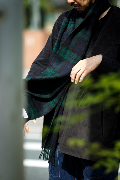 Joshua Ellis / Cashmere plain stole 30×180 - Black Watch(CPG 52659)