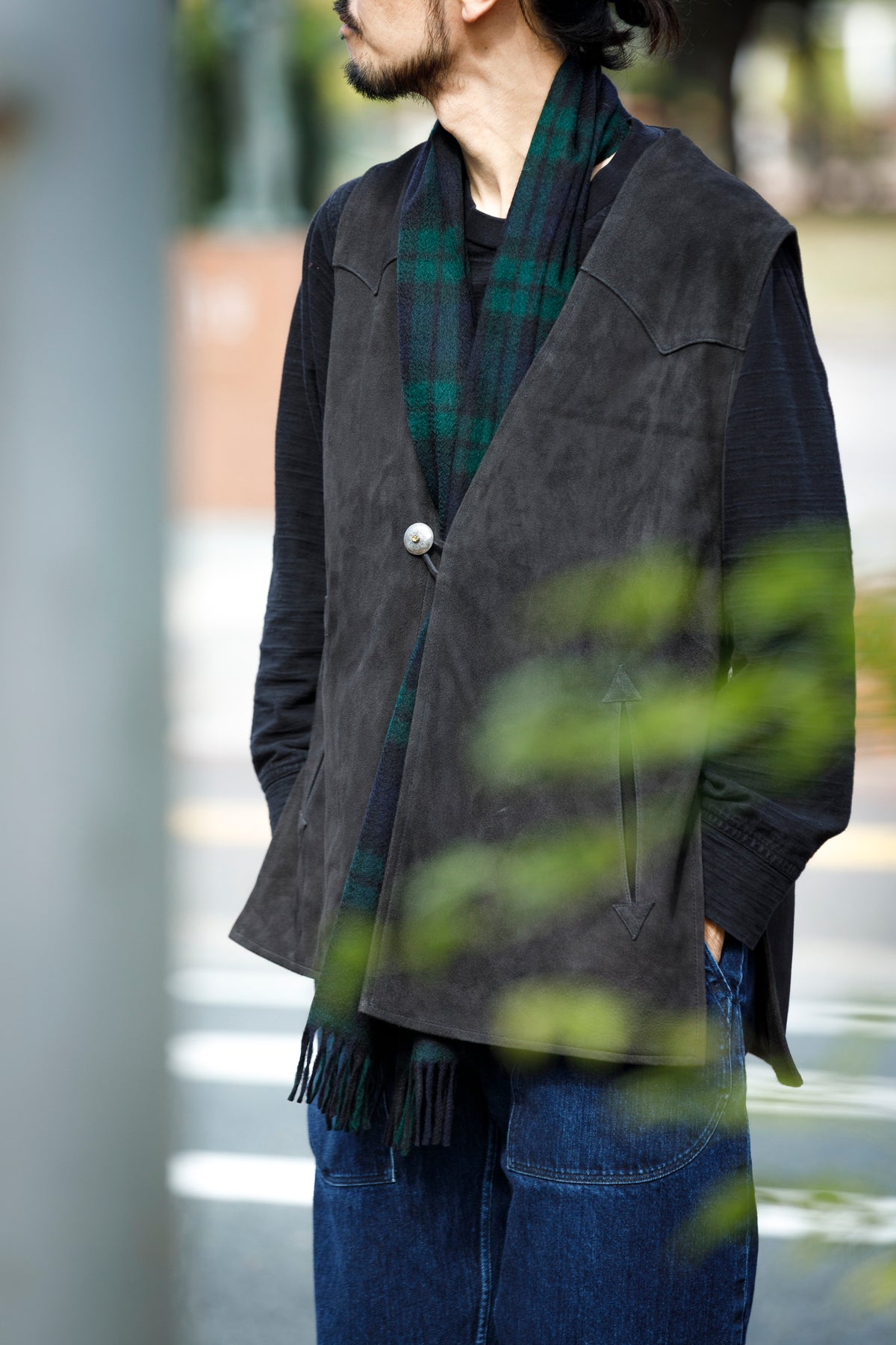 Joshua Ellis / Cashmere plain stole 30×180 - Black Watch(CPG 52659)