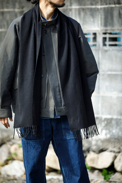 Joshua Ellis / Cashmere plain stole 35×190 - Black(CPG 60004)