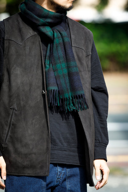 Joshua Ellis / Cashmere plain stole 30×180 - Black Watch(CPG 52659)