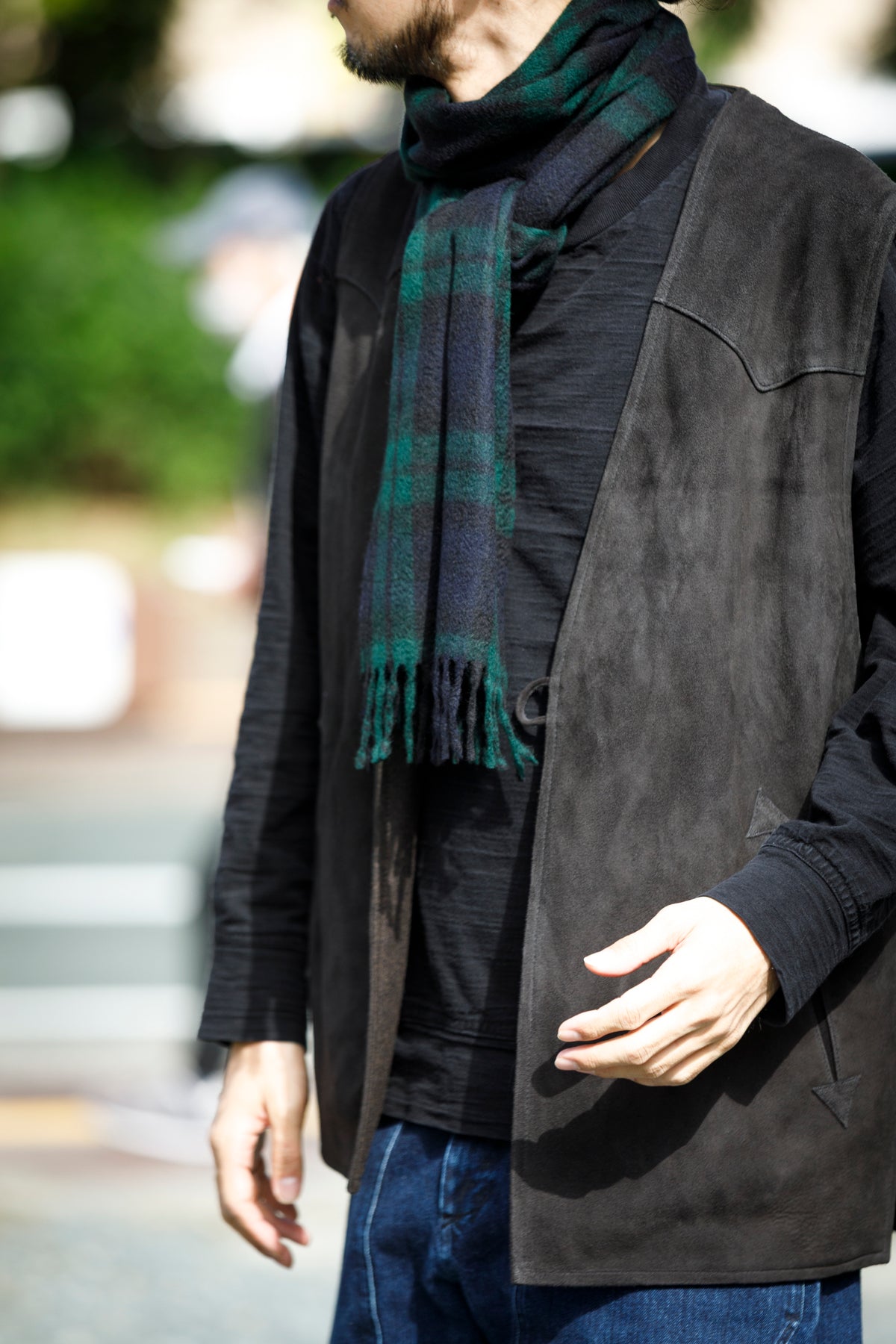Joshua Ellis / Cashmere plain stole 30×180 - Black Watch(CPG 52659)
