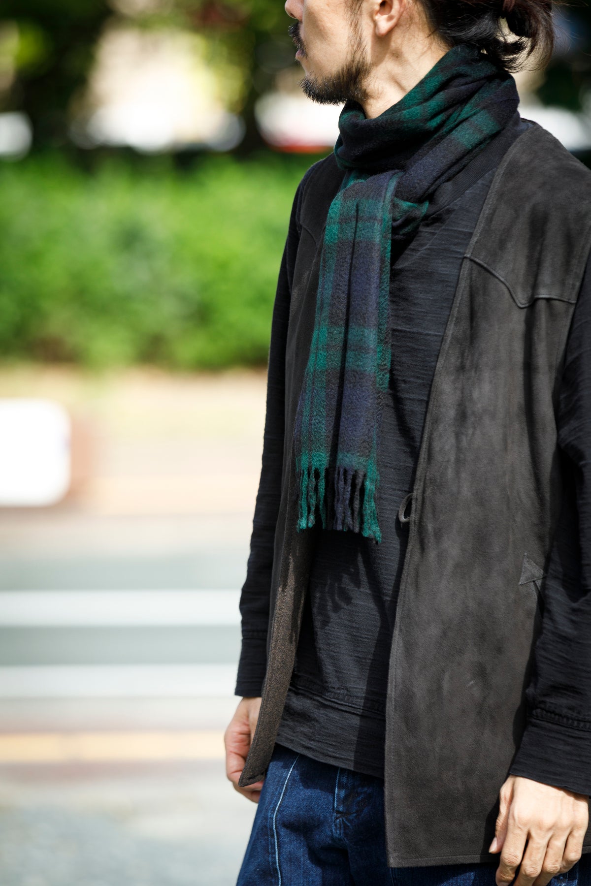 Joshua Ellis / Cashmere plain stole 30×180 - Black Watch(CPG 52659)