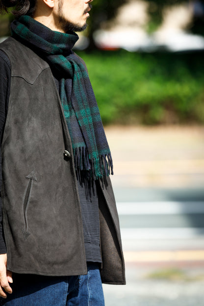 Joshua Ellis / Cashmere plain stole 30×180 - Black Watch(CPG 52659)