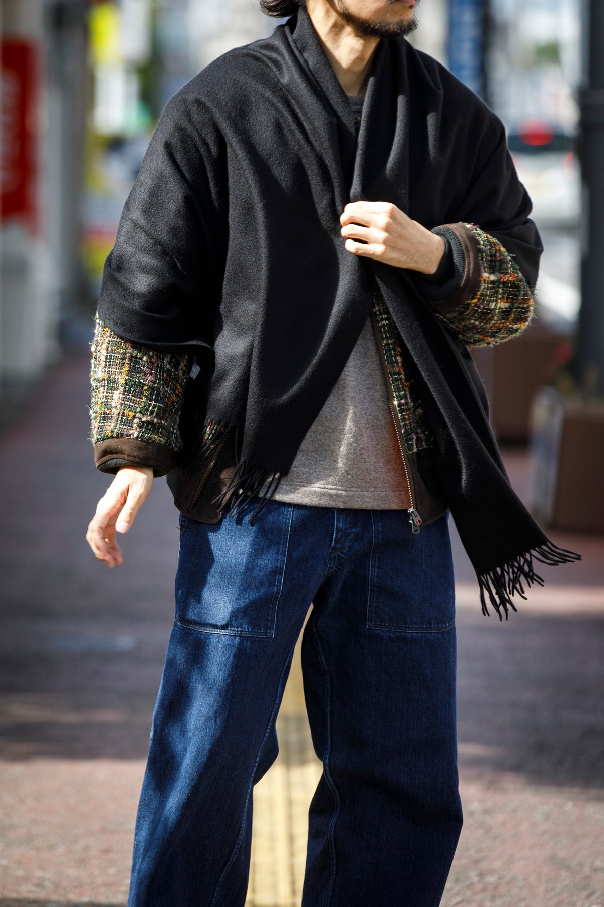 Joshua Ellis / Cashmere Plains Stole 70×190 - Black(CPG 48870)