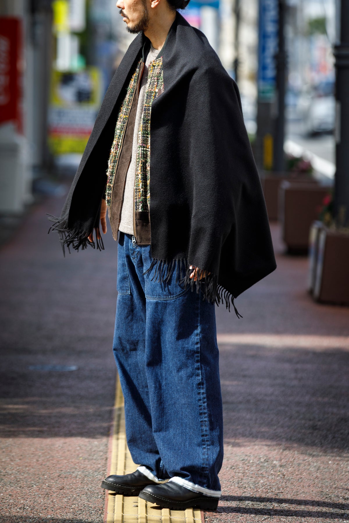 Joshua Ellis / Cashmere Plains Stole 70×190 - Black(CPG 48870)