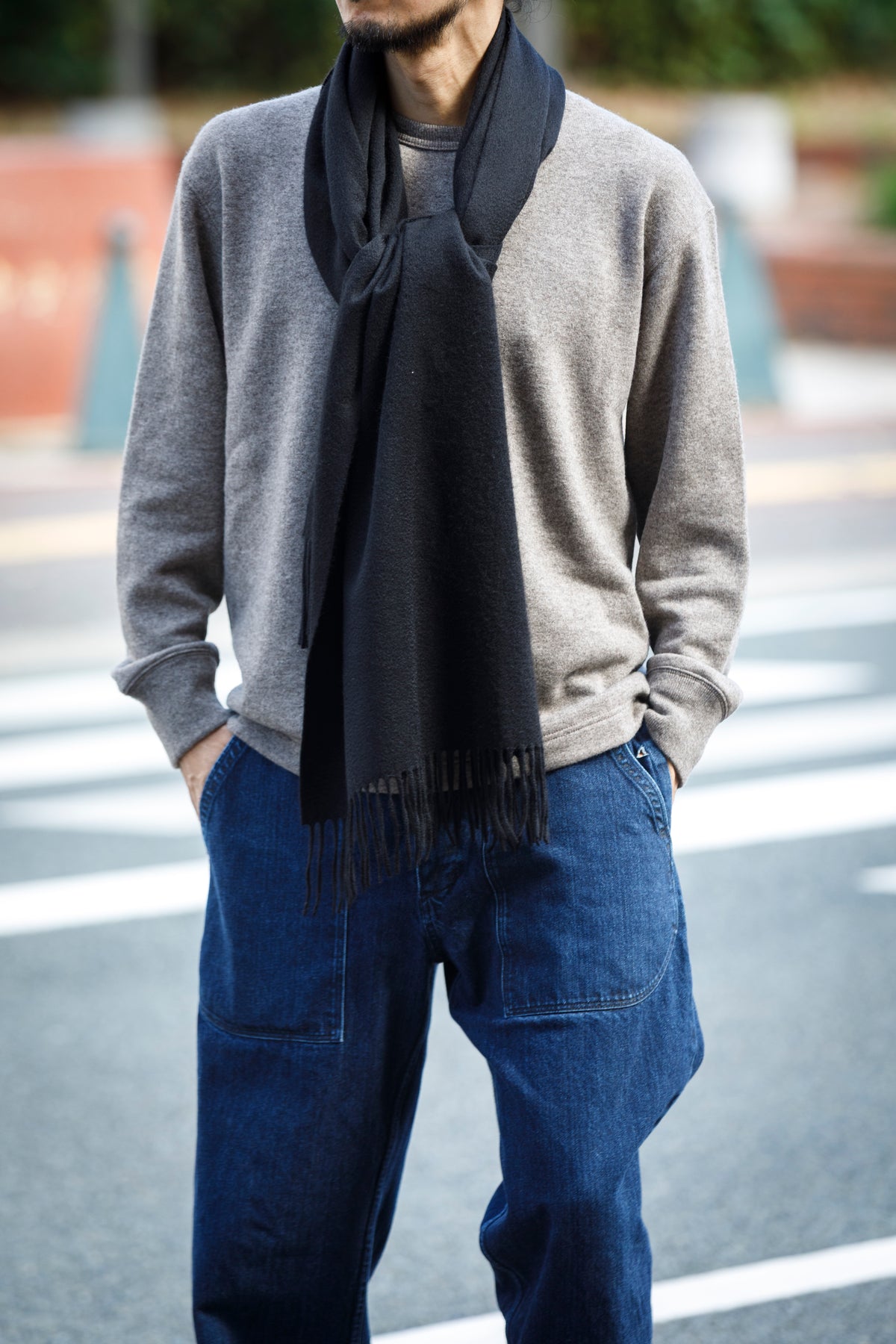 Joshua Ellis / Cashmere Plains Stole 70×190 - Black(CPG 48870)