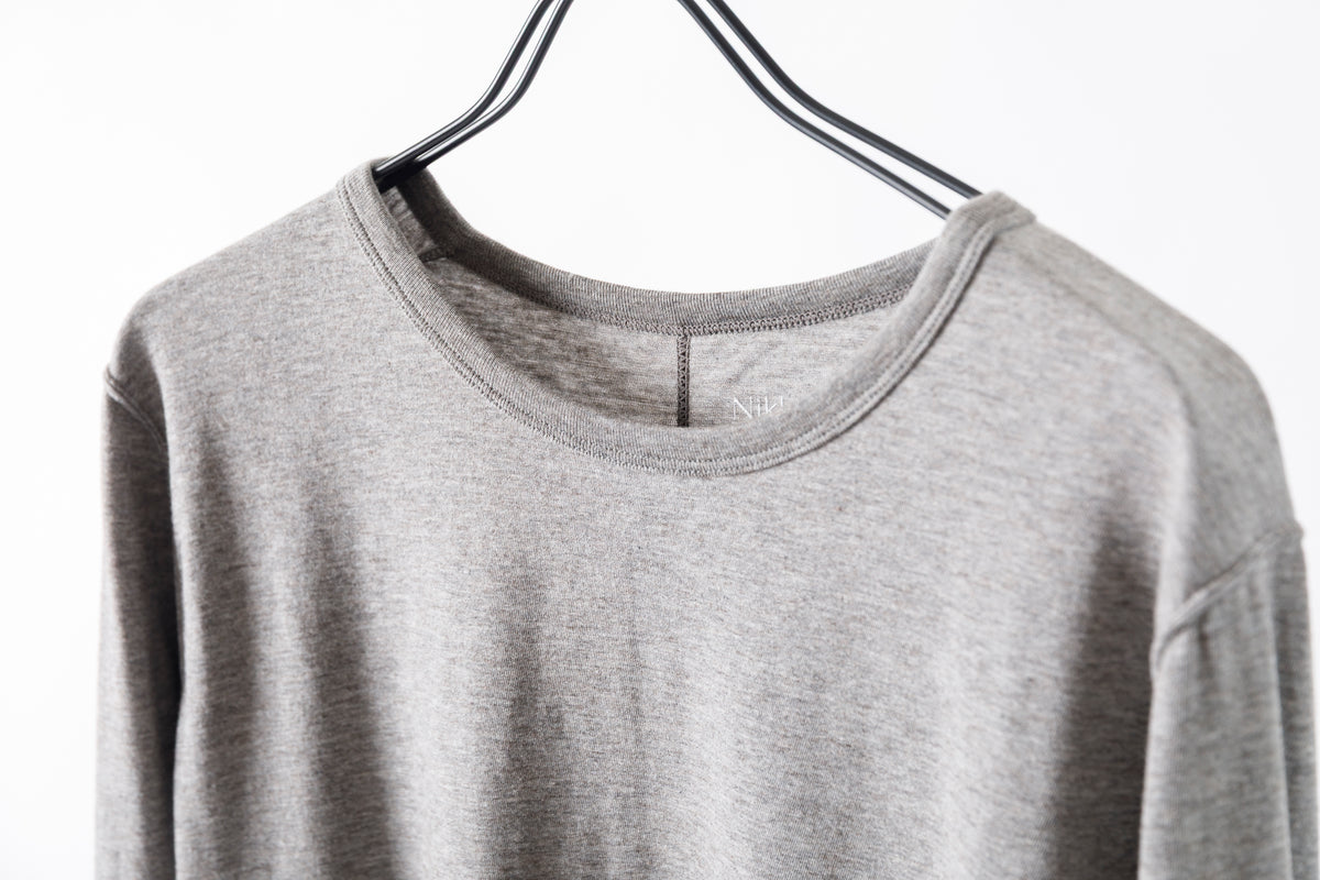 Nikki ESSENTIAL PIECE / Yak Cotton Long Sleeve - Top Gray