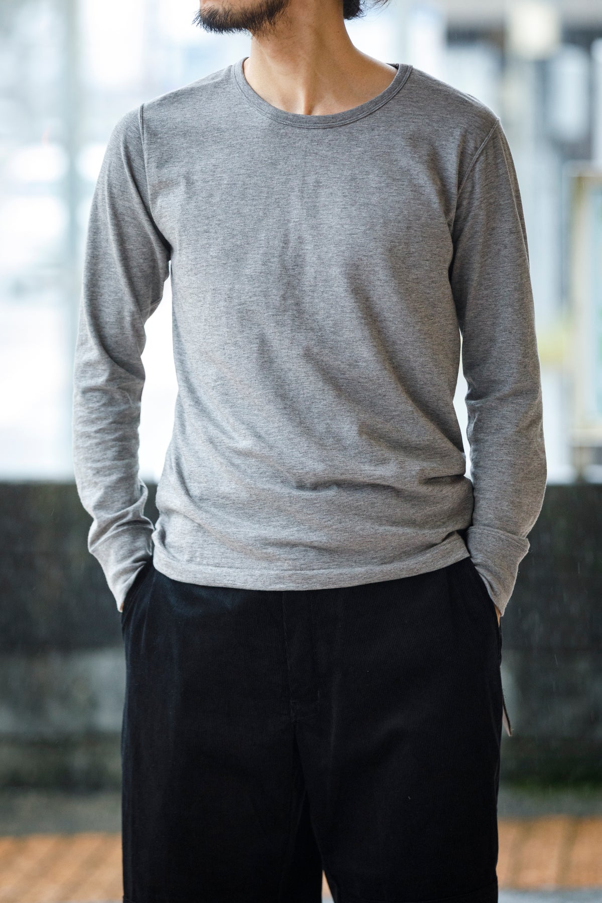 Nikki ESSENTIAL PIECE / Yak Cotton Long Sleeve - Top Gray