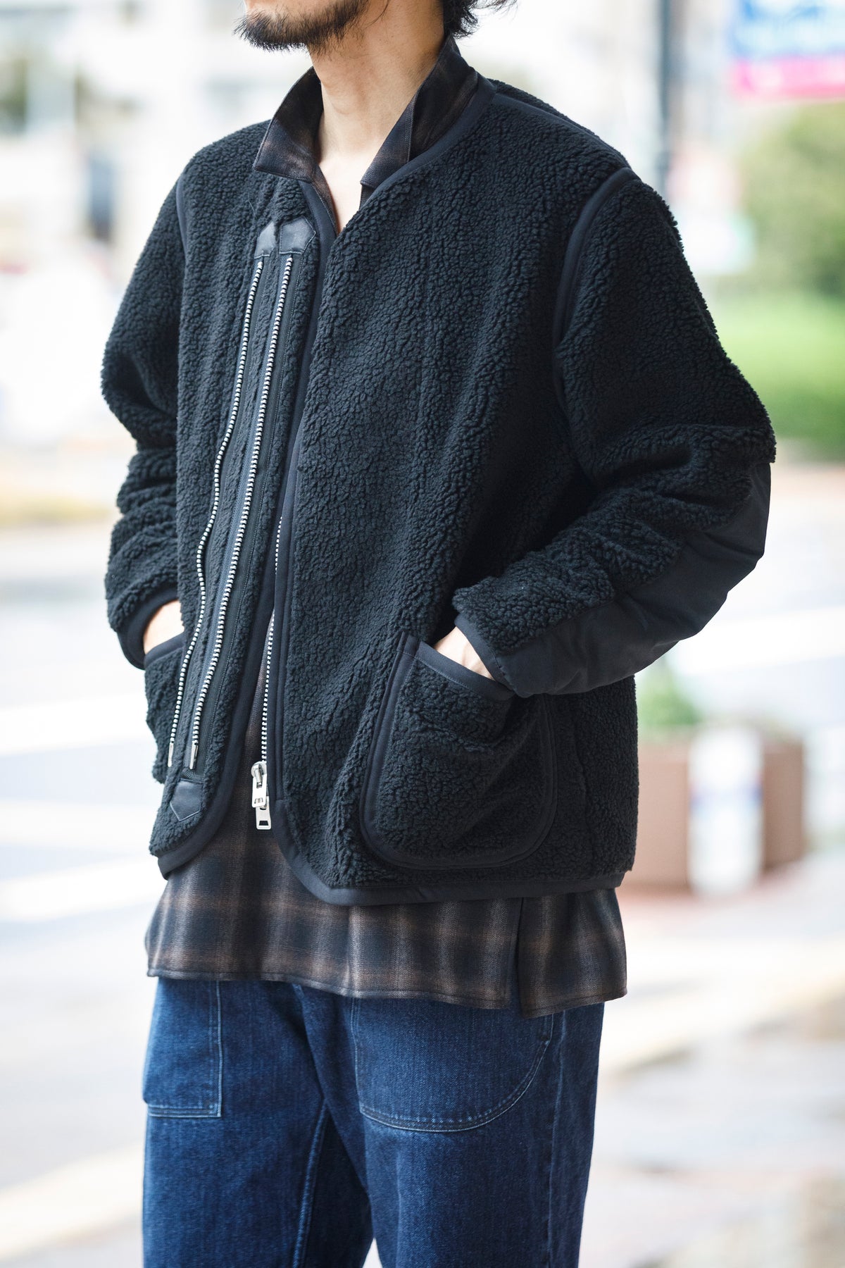 MOJITO / ROOM No.206 Jacket_boa fleece - Black