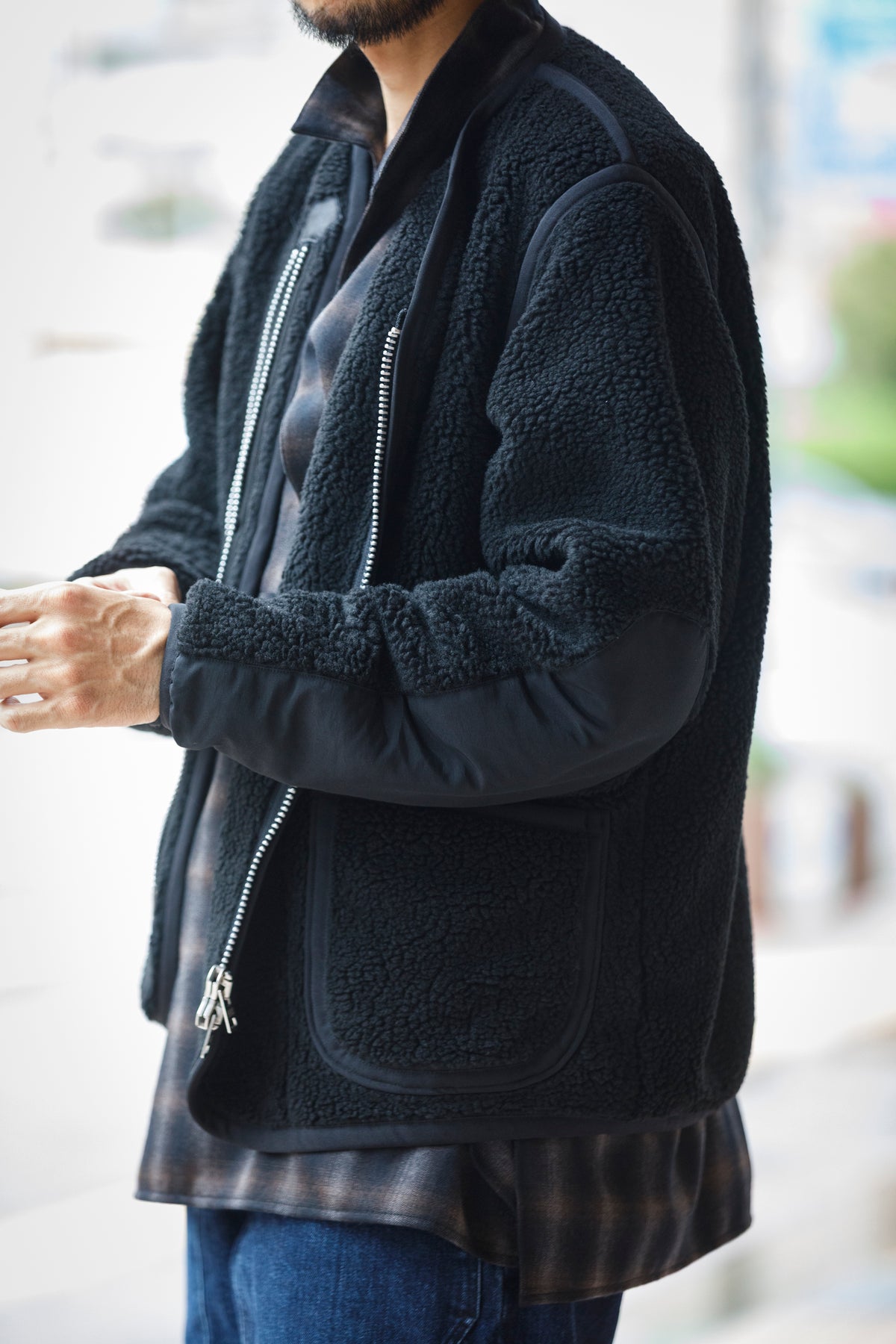 MOJITO / ROOM No.206 Jacket_boa fleece - Black
