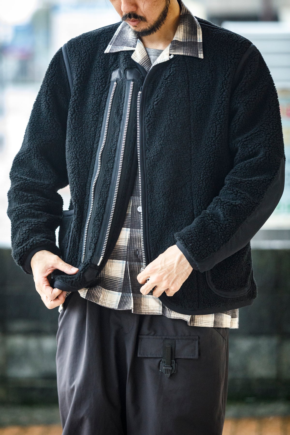 MOJITO / ROOM No.206 Jacket_boa fleece - Black