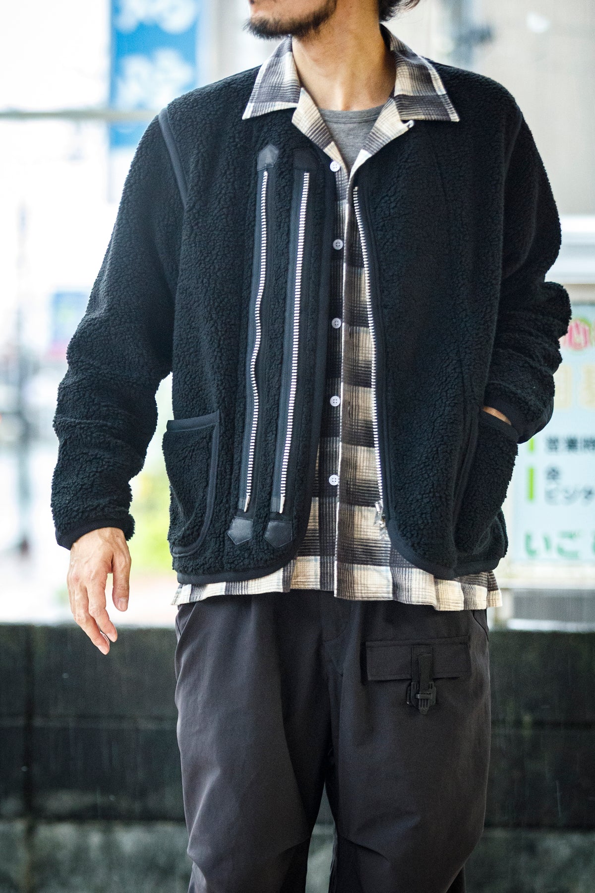 MOJITO / ROOM No.206 Jacket_boa fleece - Black