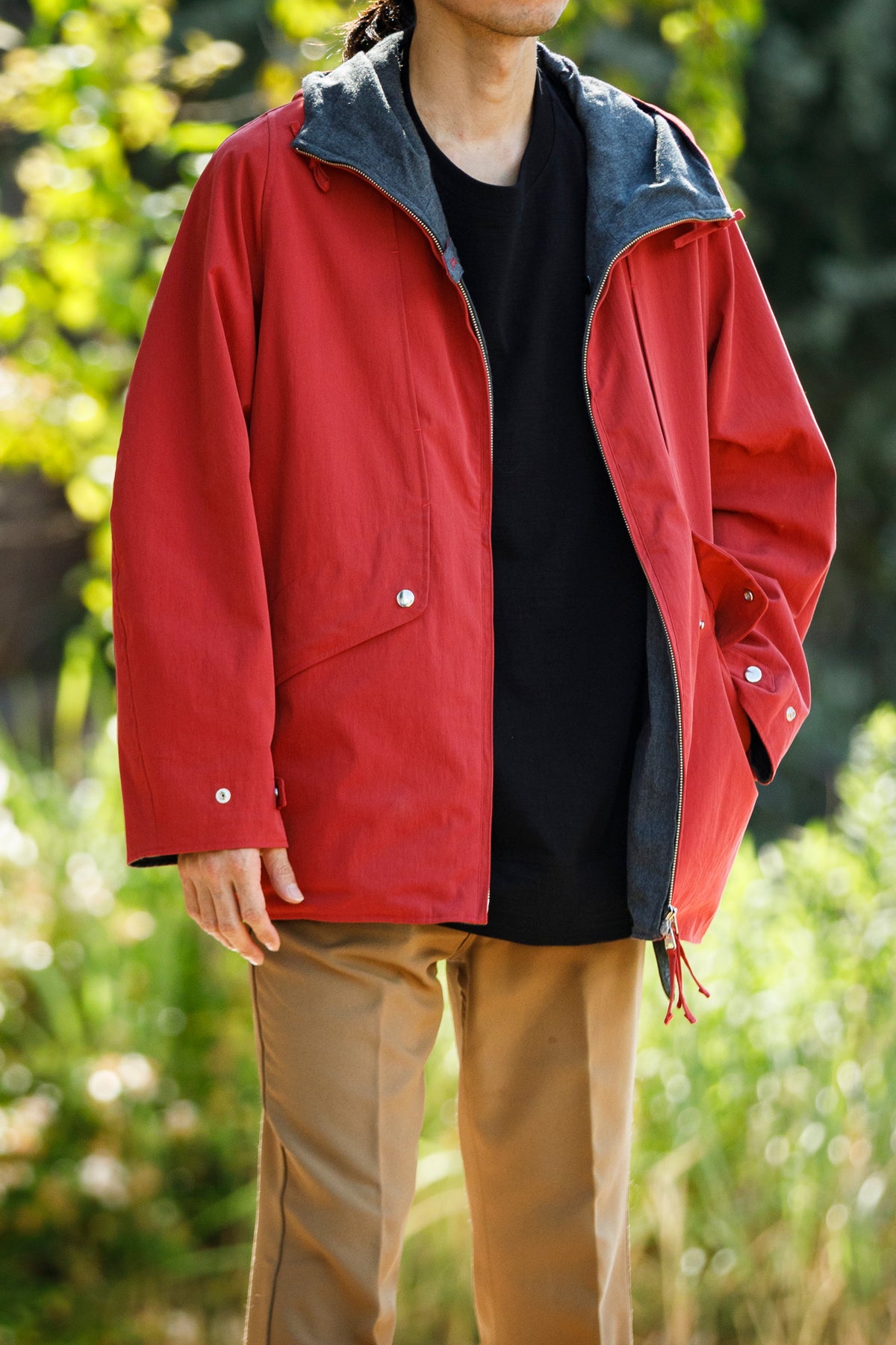SARTO / WOOL LINING MOUNTAIN PARKA - RED × M.GREY
