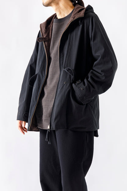 SARTO / WOOL LINING MOUNTAIN PARKA - BLACK × BROWN