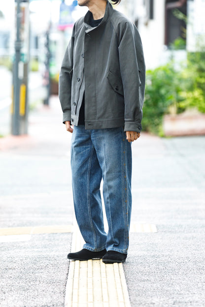 山内 / 26221 シルクコットンクロス・ジップジャケット - KHAKI