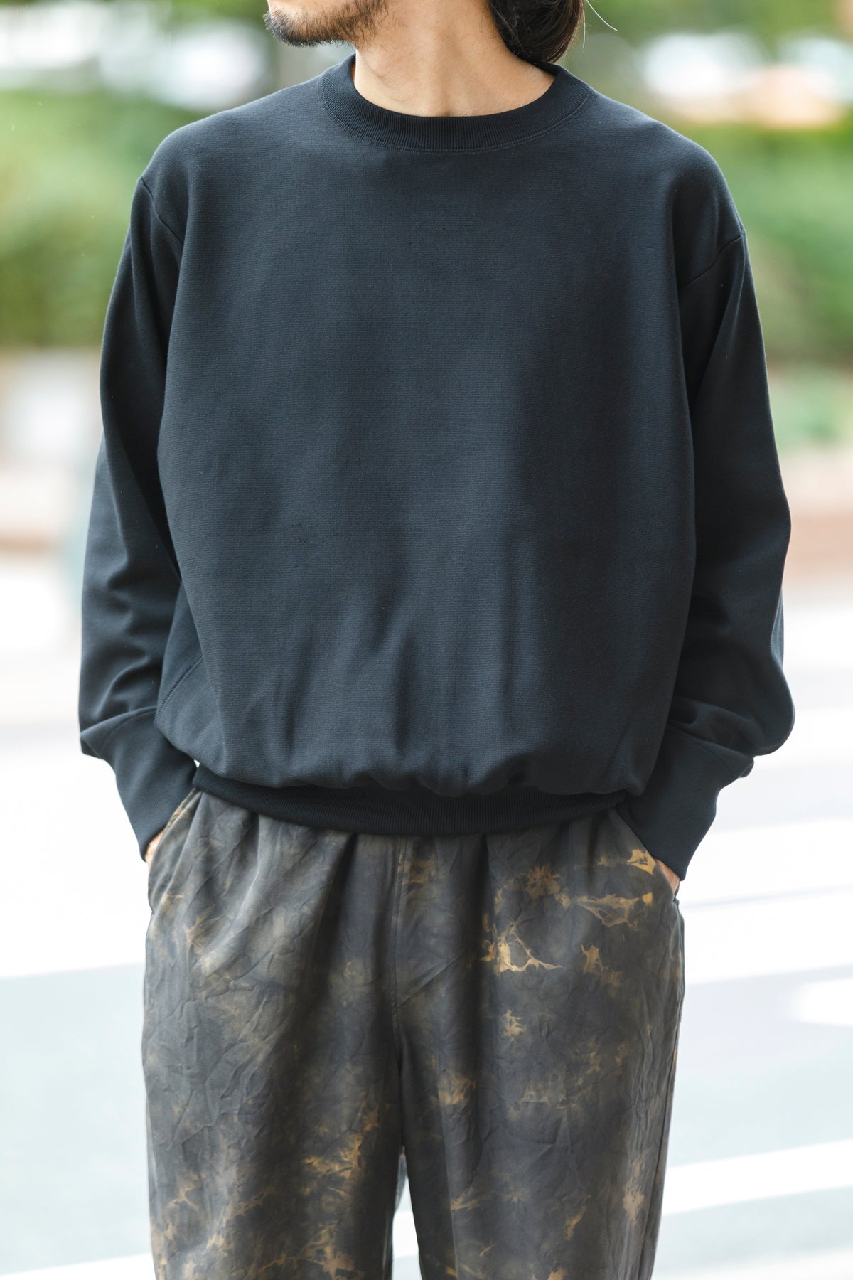 MEIAS / SILK SMOOTH SWEAT PULL OVER - Black