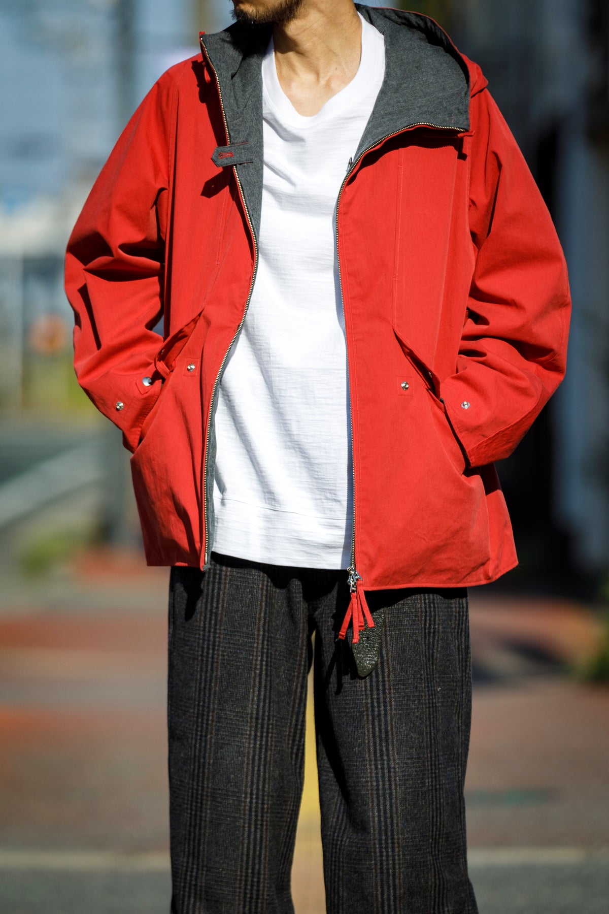 SARTO / WOOL LINING MOUNTAIN PARKA - RED × M.GREY