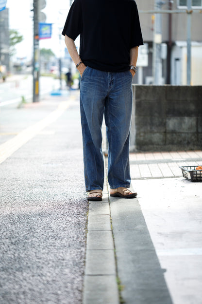 SARTO / EMBROIDERY DENIM PANTS - WASHED INDIGO