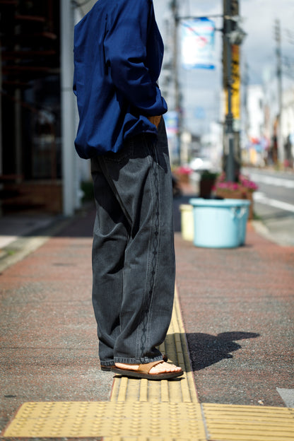 SARTO / EMBROIDERY DENIM PANTS - WASHED BLACK