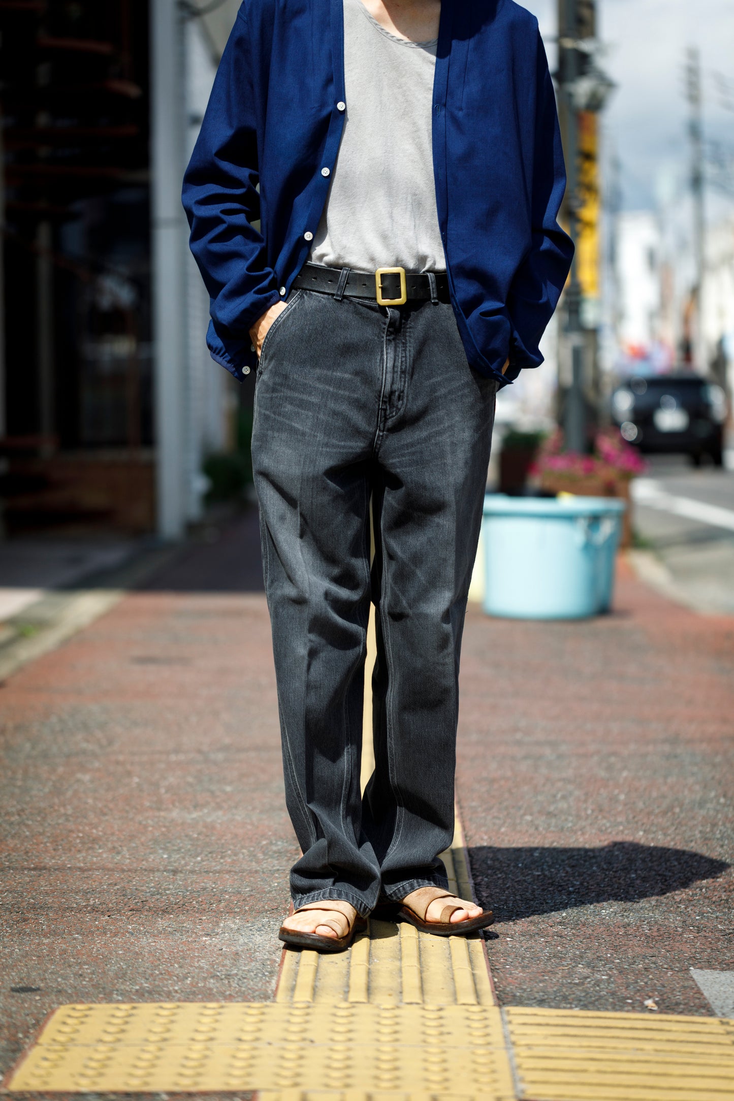SARTO / EMBROIDERY DENIM PANTS - WASHED BLACK