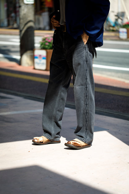 SARTO / EMBROIDERY DENIM PANTS - WASHED BLACK