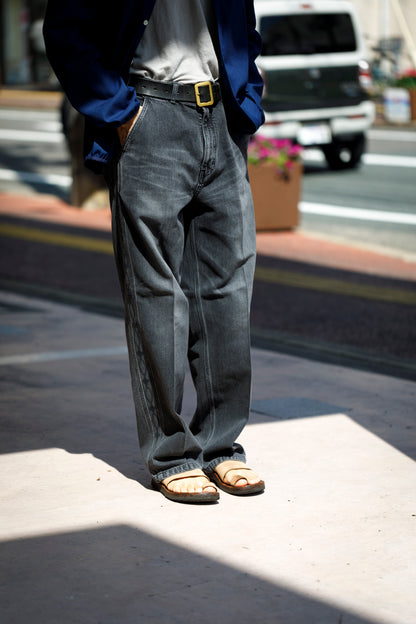 SARTO / EMBROIDERY DENIM PANTS - WASHED BLACK