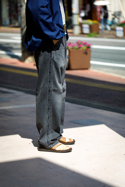 SARTO / EMBROIDERY DENIM PANTS - WASHED BLACK