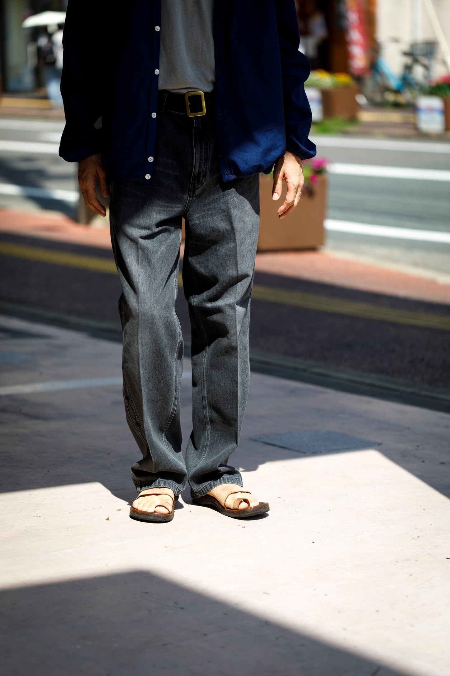 SARTO / EMBROIDERY DENIM PANTS - WASHED BLACK